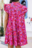 Sweet Elegant Floral Flounce Lotus Leaf Collar Printed Dress Dresses