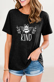 Casual Animal Letter Print O Neck T-Shirts