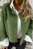 Casual Buttons Patchwork Fluffy O Neck Outerwear(8 Colors)