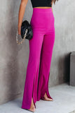 Casual Boot Cut High Waist Wide Leg Solid Color Bottoms