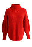 Casual Solid Patchwork Turtleneck Sweater(3 Colors)