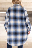 Casual Plaid Pocket Turndown Collar Outerwear