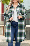 Casual Plaid Pocket Turndown Collar Outerwear