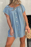 Casual Solid Tassel Make Old Off the Shoulder Short Sleeve Dress Dresses