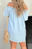 Casual Solid Tassel Make Old Off the Shoulder Short Sleeve Dress Dresses