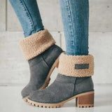 Casual Patchwork Round Keep Warm Comfortable Shoes (Heel Height 1.97in)(5 Colors)