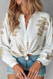 Casual Embroidery Basic Shirt Collar Blouses