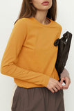 Casual Simplicity Solid O Neck Tops