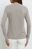 Casual Simplicity Solid O Neck Tops