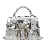 Celebrities Elegant Solid Sequins With Bow Bags