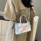 Sweet Simplicity Solid With Bow Contrast Bags(5 Colors)