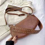 Vintage Simplicity Solid Rivets Bags(4 Colors)