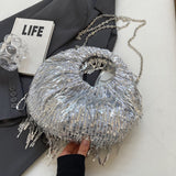 Casual Patchwork Tassel Sequins Bags