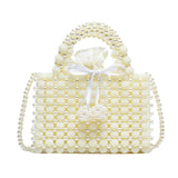 Casual Daily Solid Patchwork Pearl Weave Bags