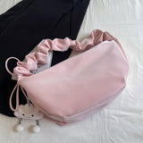 Casual Solid Color Ruched Zipper Bags(4 Colors)