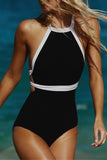 Sexy Patchwork Backless Belted Contrast Swimwears (With Paddings)