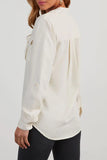 Casual Daily Pocket Buttons Turndown Collar Blouses(4 Colors)