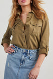 Casual Daily Pocket Buttons Turndown Collar Blouses(4 Colors)