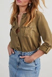 Casual Daily Pocket Buttons Turndown Collar Blouses(4 Colors)