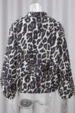 Casual Street Leopard Patchwork Zipper Mandarin Collar Outerwear