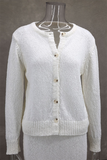 Elegant Buttons Weave O Neck Long Sleeve Two Pieces