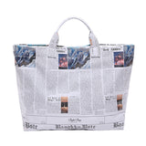 Casual Daily Newspaper printing Zipper Bags(3 Colors)