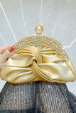 Celebrities Solid Color Ruched Rhinestone Decor Bags(5 Colors)