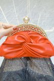 Celebrities Solid Color Ruched Rhinestone Decor Bags(5 Colors)