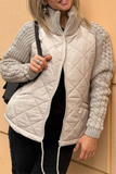 Casual Patchwork Zipper Mandarin Collar Outerwear(5 Colors)