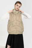 Casual Daily Pocket Zipper White duck down Mandarin Collar Waistcoats(Down content 86%~90%)(3 Colors)