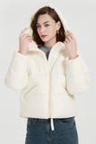 Casual Pocket Zipper White duck down Hooded Outerwear(Down content 86%~90%)(4 Colors)