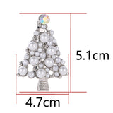 Daily Christmas Tree Hollow Out Pearls Decor Brooch