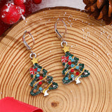 Daily Christmas Tree Hollow Out Rhinestone Decor Earrings(9 Colors)