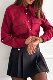 Casual Daily Buttons Turndown Collar Blouses(4 Colors)