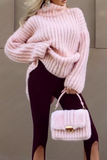 Casual Solid Color Weave Turtleneck Sweaters(4 Colors)