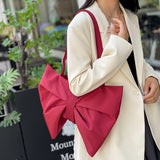 Daily Bow Patchwork Ruched Zipper Bags(4 Colors)