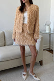 Celebrities Elegant Fringed Trim O Neck Long Sleeve Two Pieces(3 Colors)