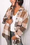 shirtstylespot Fashion Lapel Loose Plaid Jacket Tops(3 Colors)