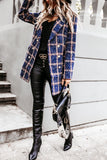 Fashion Street Plaid Turn-back Collar Outerwear