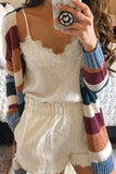 Fashion Street Striped Patchwork Cardigans