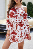 Fashion Street Tie Dye Patchwork Spaghetti Strap Waist Skirt Dresses