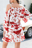 Fashion Street Tie Dye Patchwork Spaghetti Strap Waist Skirt Dresses