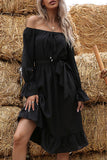 Fashion Street Solid Off the Shoulder A Line Dresses