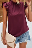 Fashion Street Solid Patchwork O Neck Tops