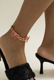 Fashion Daily Patchwork With Bow Anklet