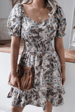 Casual Print Square Collar A Line Dresses(3 Colors)