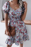 Casual Print Square Collar A Line Dresses(3 Colors)