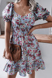 Casual Print Square Collar A Line Dresses(3 Colors)