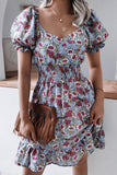 Casual Print Square Collar A Line Dresses(3 Colors)