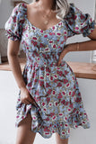 Casual Print Square Collar A Line Dresses(3 Colors)